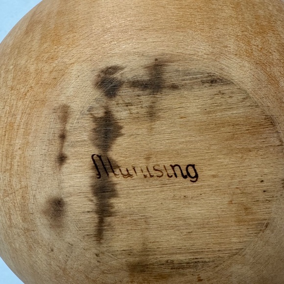 Munising Wooden Oval Bread Bowl-Vintage-Primitive-Farmhouse- - Picture 2 of 8